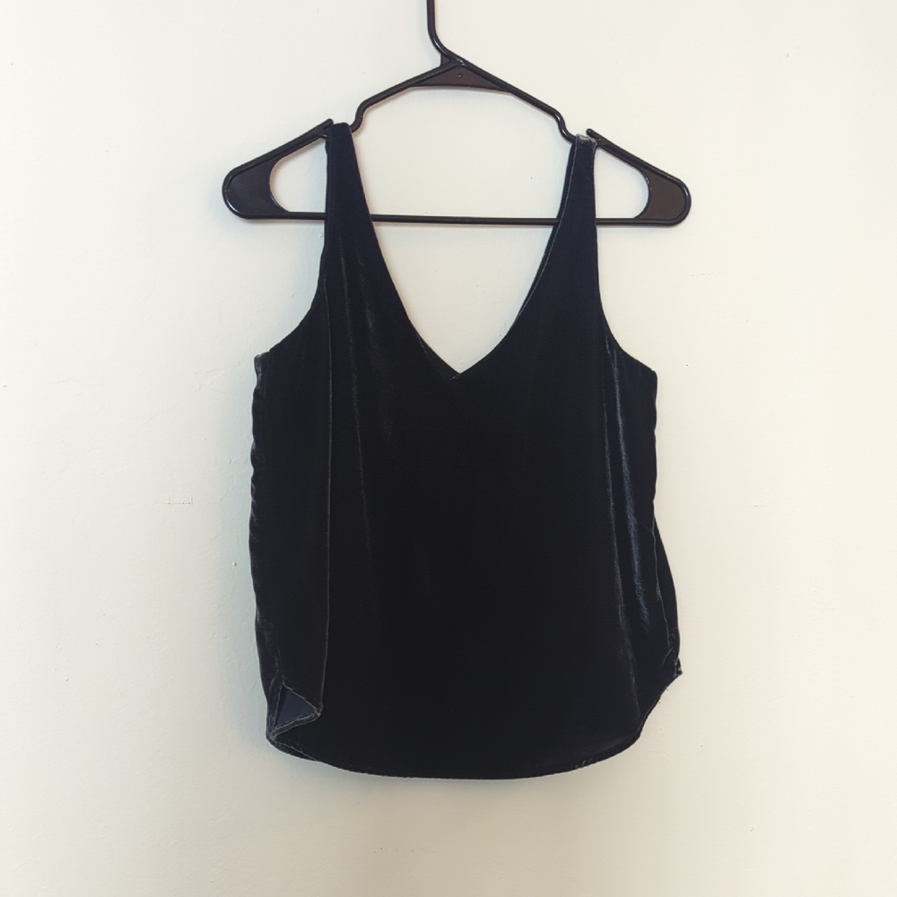 LOFT Black Velvet Tank Top